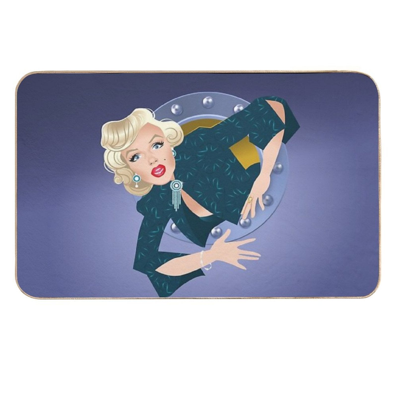 Lorelei Stuck in A Porthole  Odorless Bath Mat