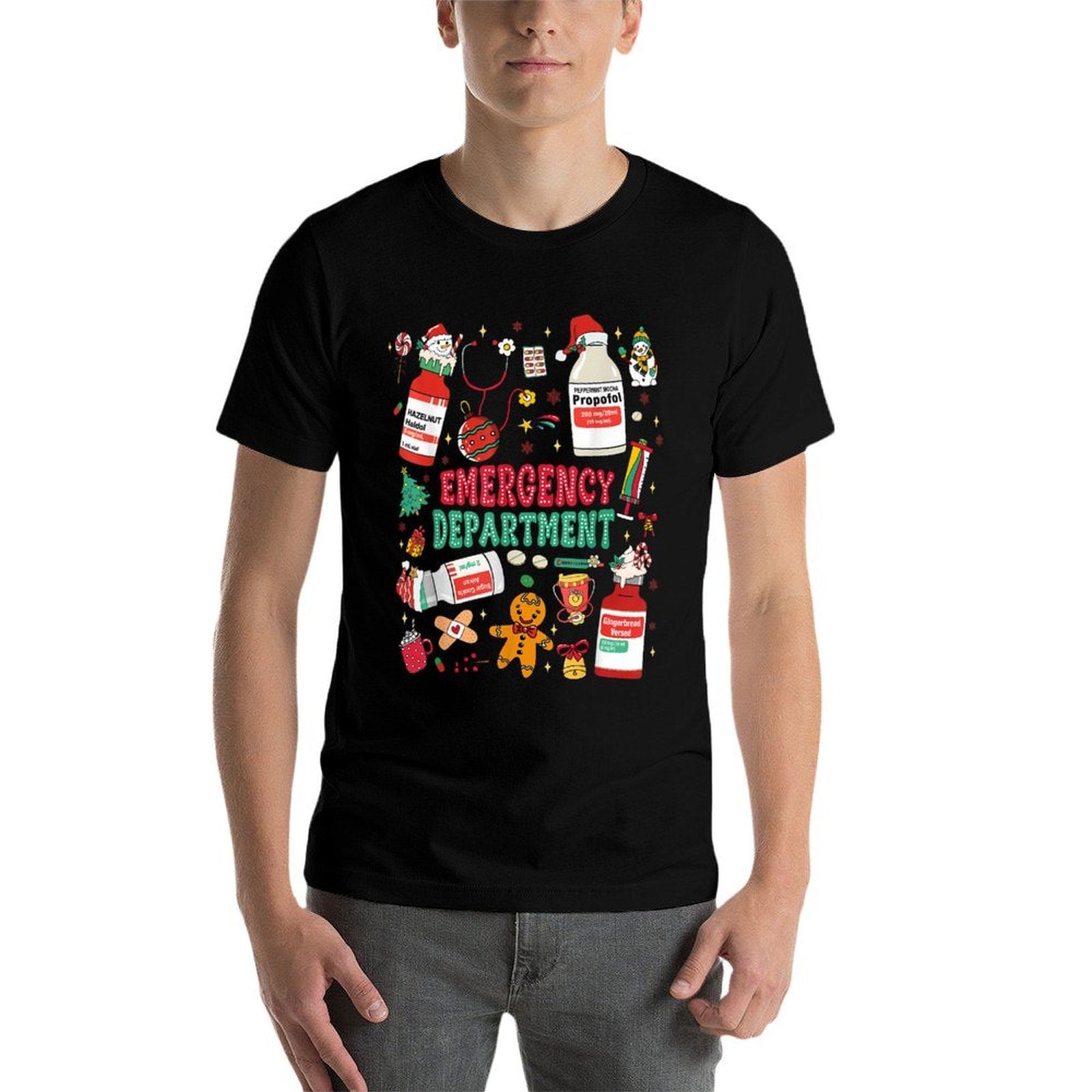 Christmas Emergency Room ER RN Nurse Department Healthcare  Stretchy T-Shirt