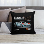 Ford GT40 - Ken Miles Le Mans 1966 Soft Shrink-Resistant Throw Pillow