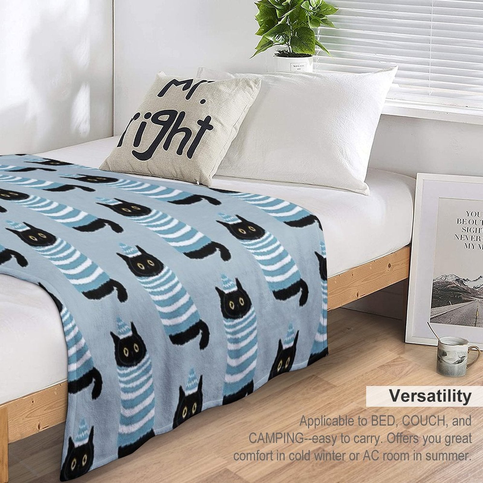 Snow Cat 1 Versatility Throw Blanket