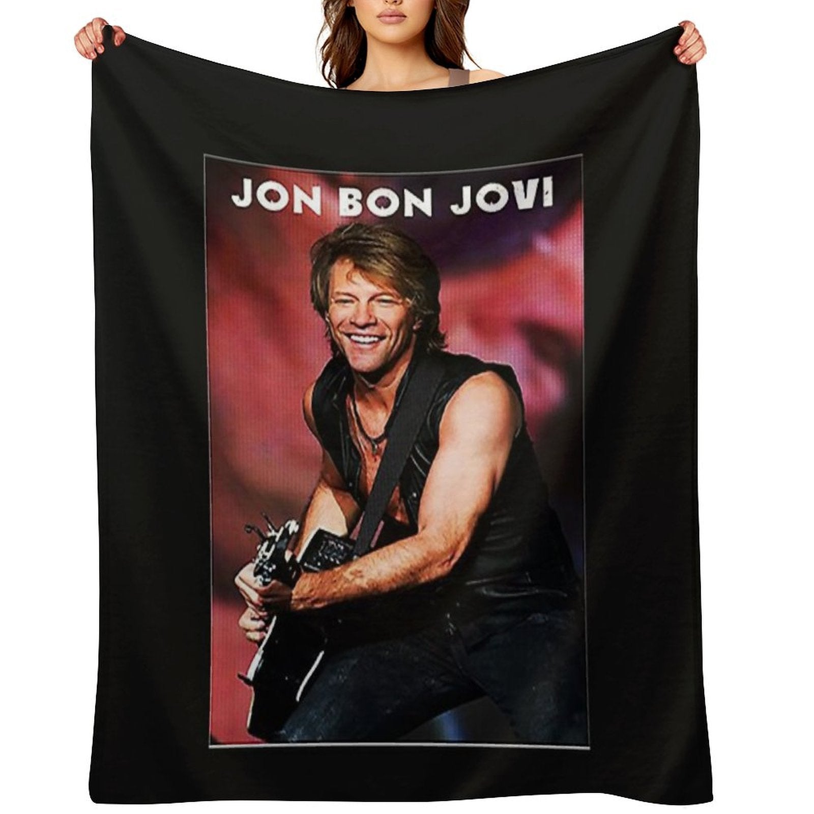 BONS JOVIS ROCKS BAND ON TOUR 2022 Sustainable Throw Blanket