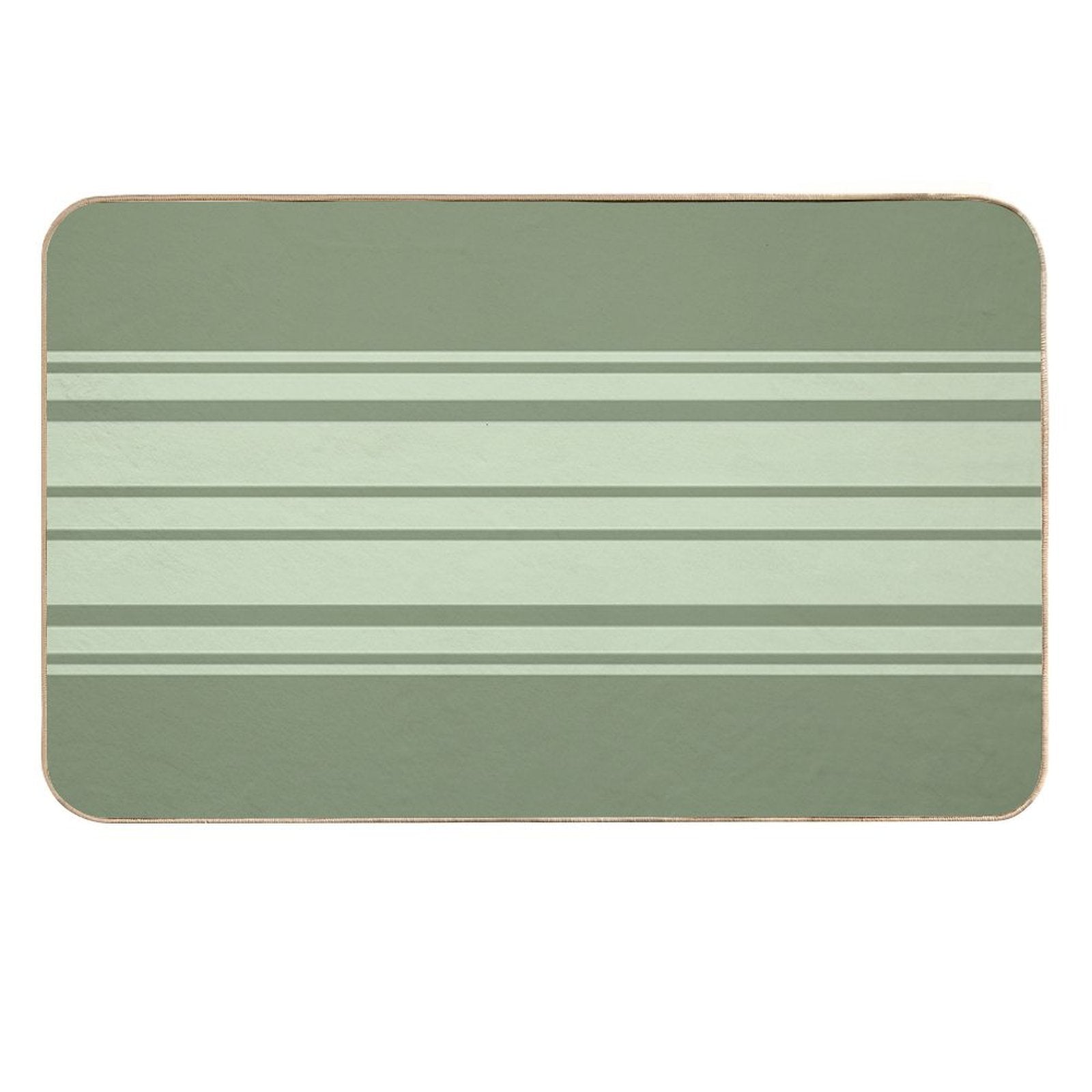 Simple Horizontal Stripes Design - Green  High-Traffic Bath Mat