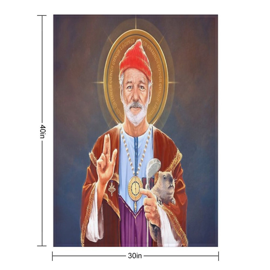 Saint Bill of Murray, Bill Murray Saint Original Religious Painting Wrinkle-free Throw Blanket