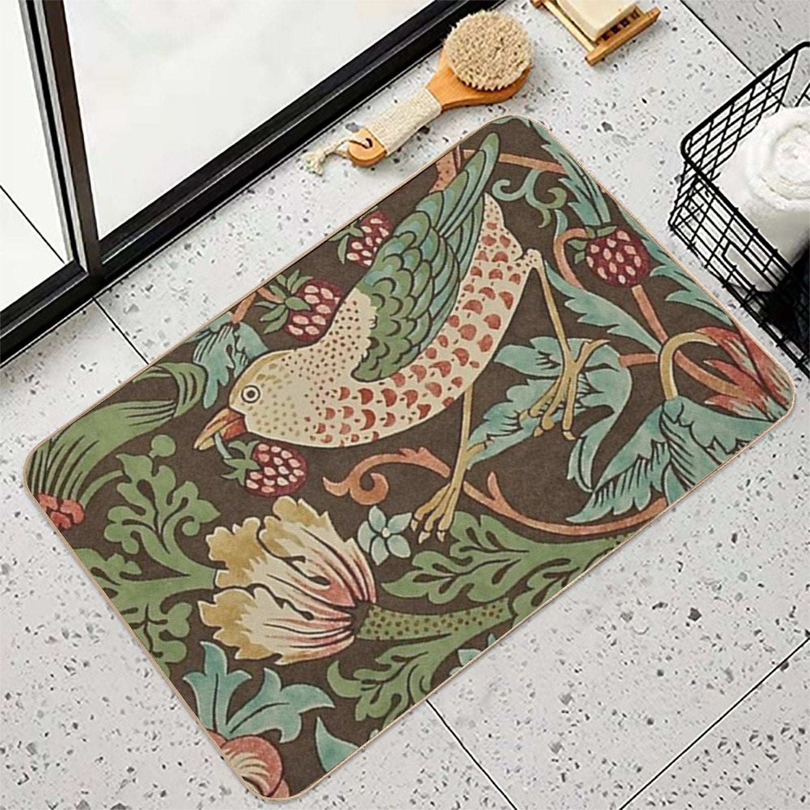 Nature Bird - William Morris  High-Traffic Bath Mat