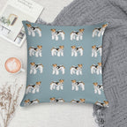 Retro Wire Haired Fox Terrier Design Soft Shrink-Resistant Throw Pillow
