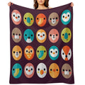 Smiley Faces - Cute Animal Faces Shrink-resistant Throw Blanket