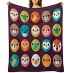 Smiley Faces - Cute Animal Faces Shrink-resistant Throw Blanket