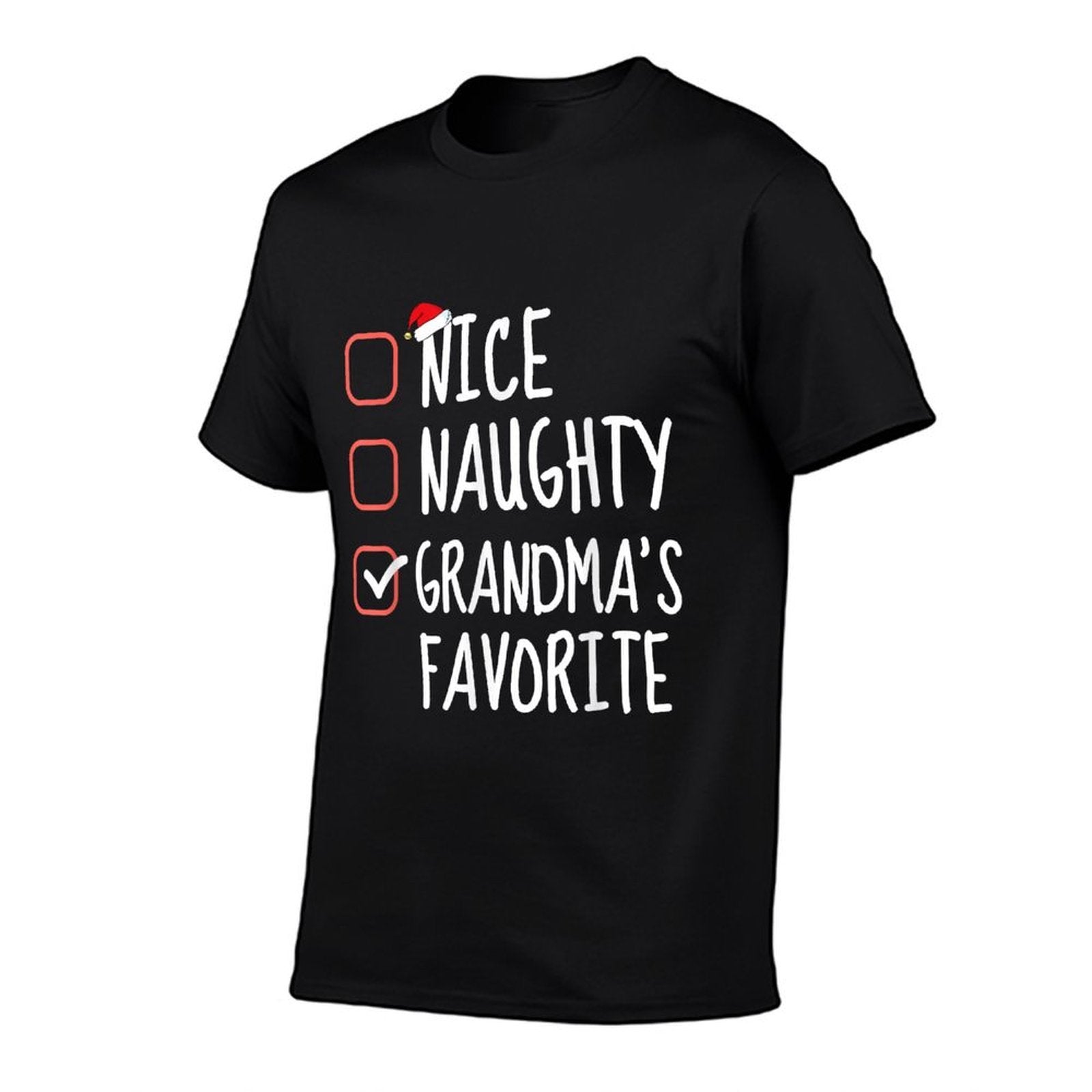 Nice Naughty Grandmas Favorite Christmas List Santa Claus  Stretchy T-Shirt