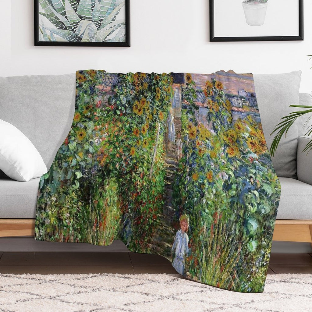 Monet's Garden at Vétheuil - Claude Monet Lightweight Throw Blanket