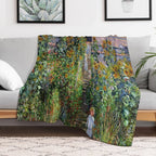 Monet's Garden at Vétheuil - Claude Monet Lightweight Throw Blanket