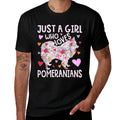 Pomeranian Just A Girl Who Loves Pomeranians Flower Floral  Lightweight T-Shirt
