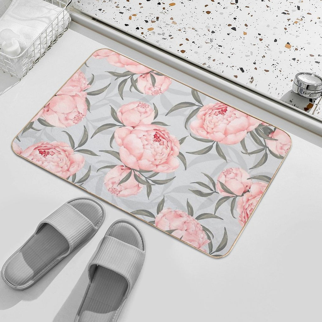 Peony on Spring Vibes  Anti-Trip Bath Mat