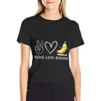Funny Love Bananas Cute Banana Gifts Peace Love Banana  Oversized Silhouette T-Shirt