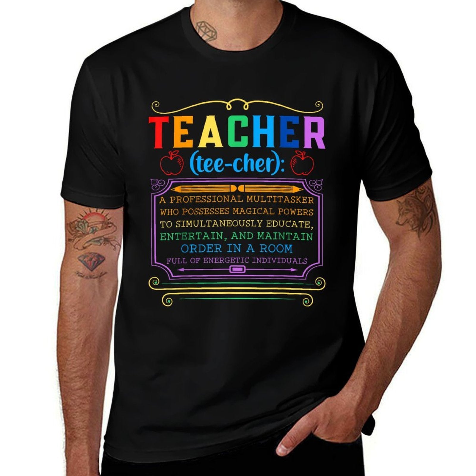 Teacher Definition - Funny Teaching School Teacher  Cotton T-Shirt