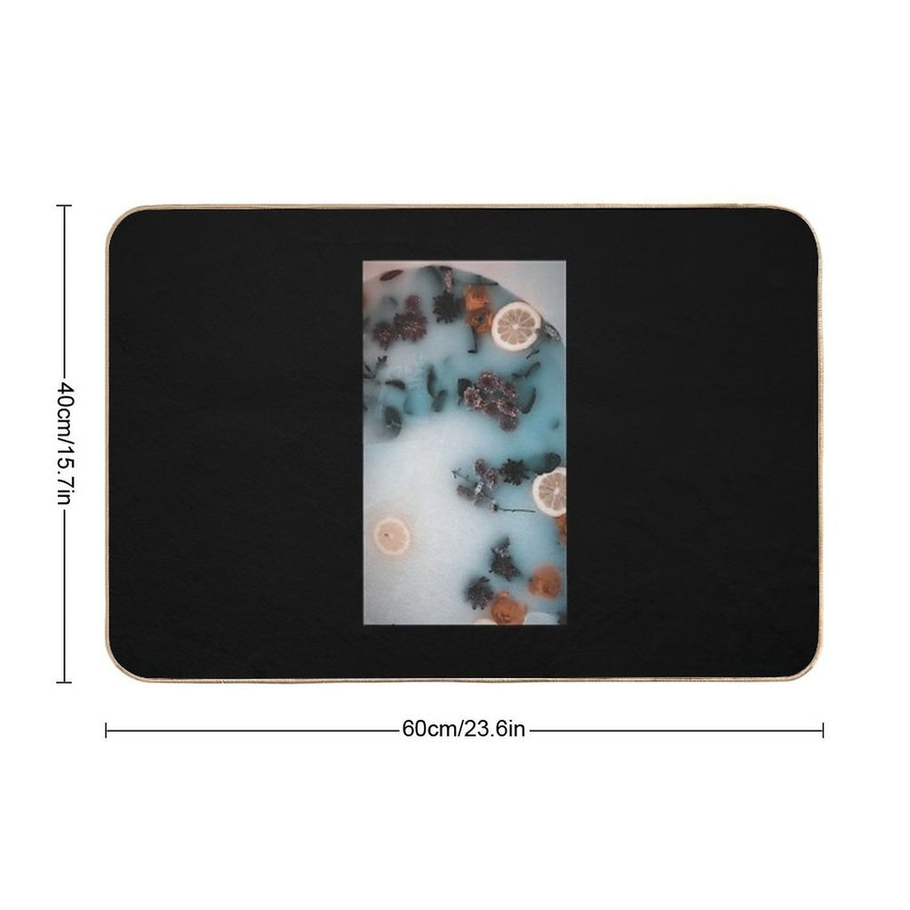 Floral Orange  Toxin-Free Bath Mat