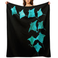 Blue Stingrays Wrinkle-free Throw Blanket