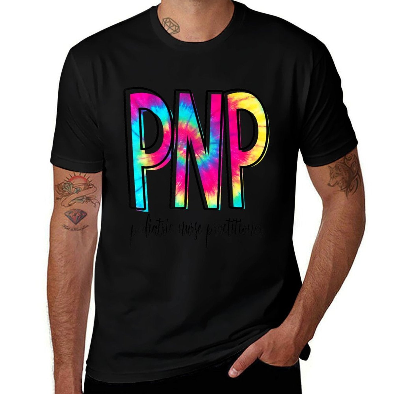 Funny Tie Dye PNP Pediatric Nurse Practitioner Week Gifts  Vintage-inspired T-Shirt