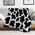 Cow Print Black And White Animal Print Patterns Wrinkle-free Throw Blanket