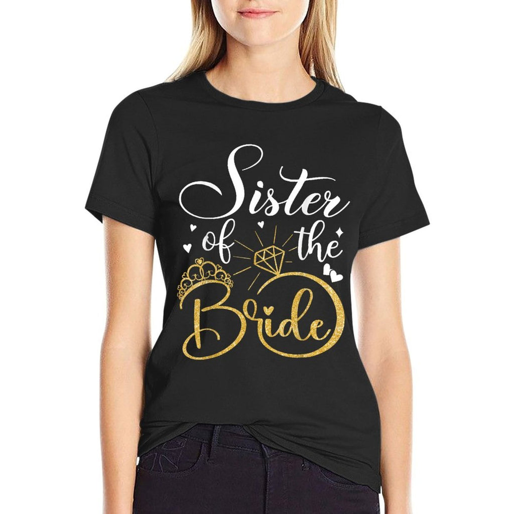Sister Of The Bride Wedding Bridal Shower  Rolled Sleeves T-Shirt