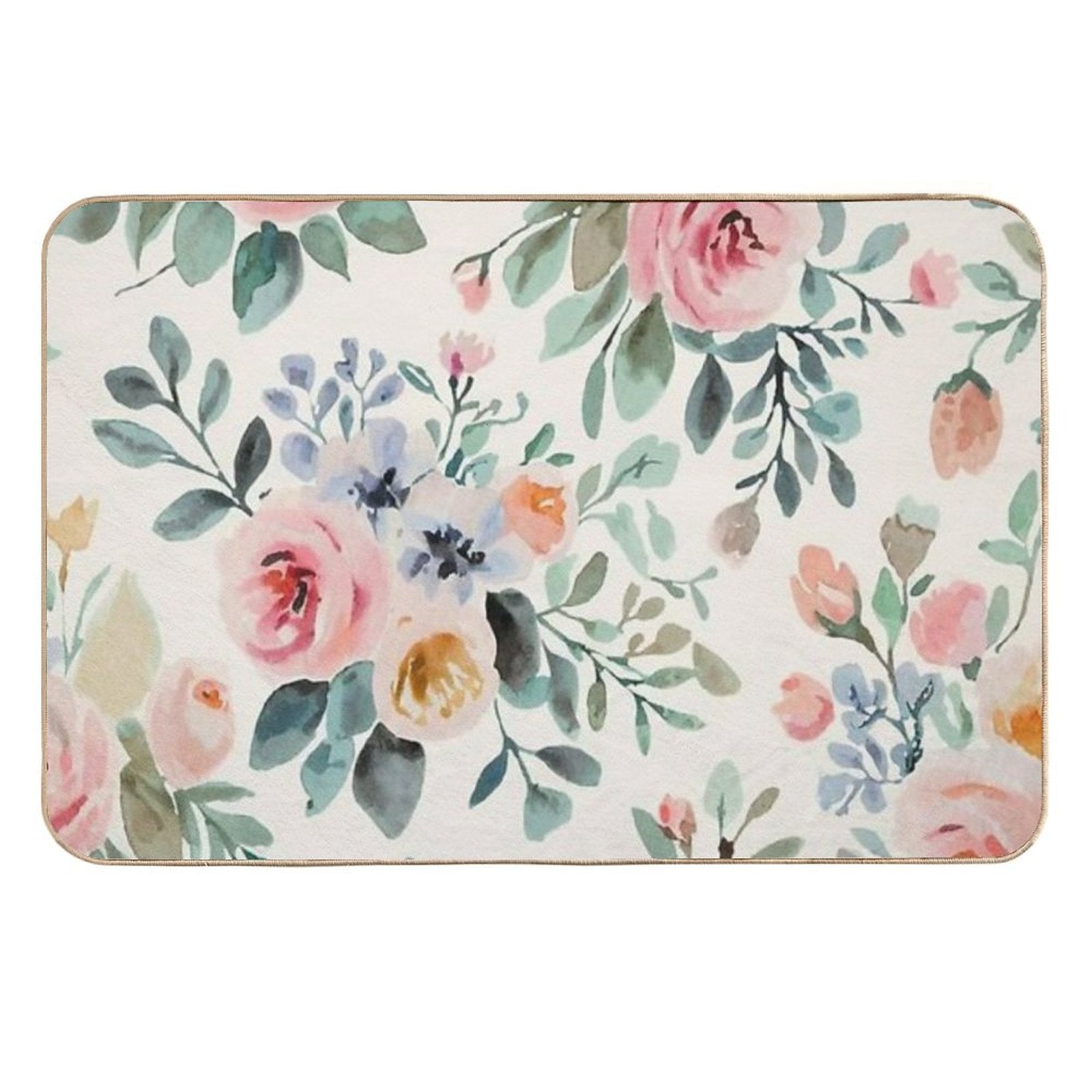 Cheerful Watercolor Buttercup Flowers  High-Traffic Bath Mat