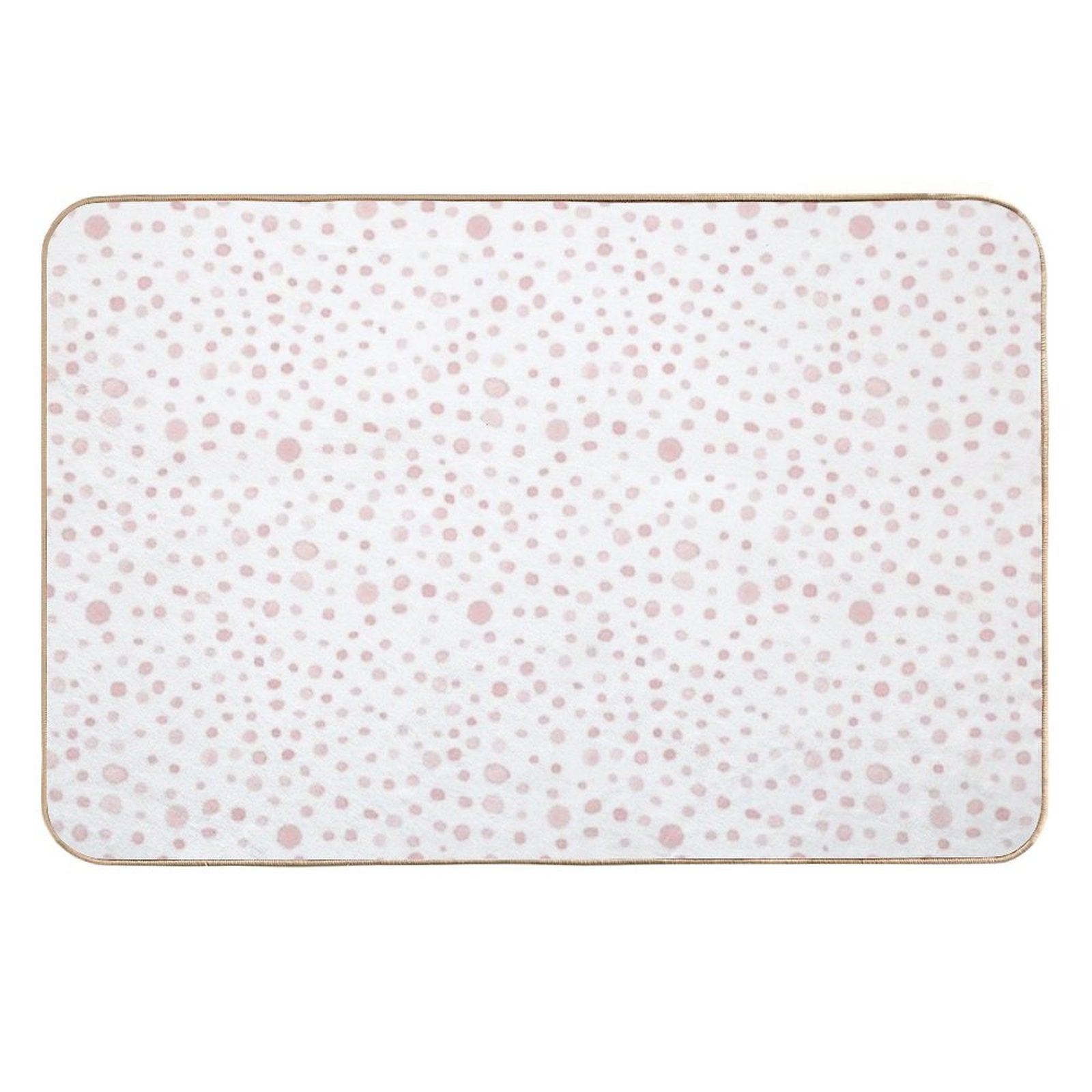 Confetti Watercolor Dots Pattern - Snow + Rose  Fade-Resistant Bath Mat