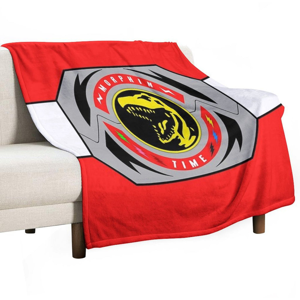 Red Ranger Morphin Coin Premium Throw Blanket