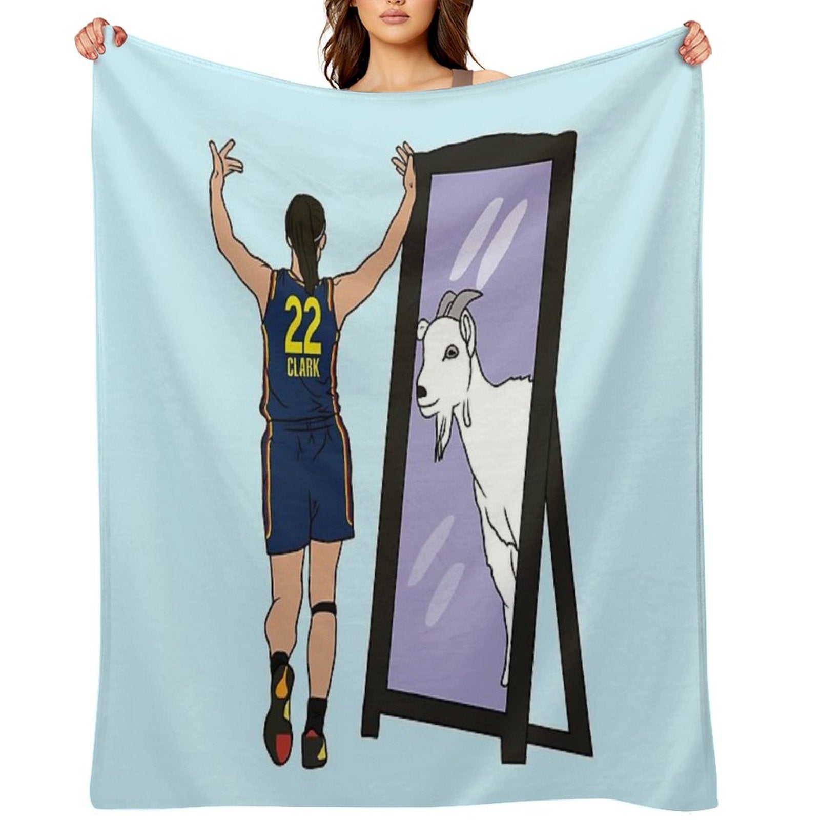 Caitlin Clark Mirror GOAT (Indiana) Shrink-resistant Throw Blanket