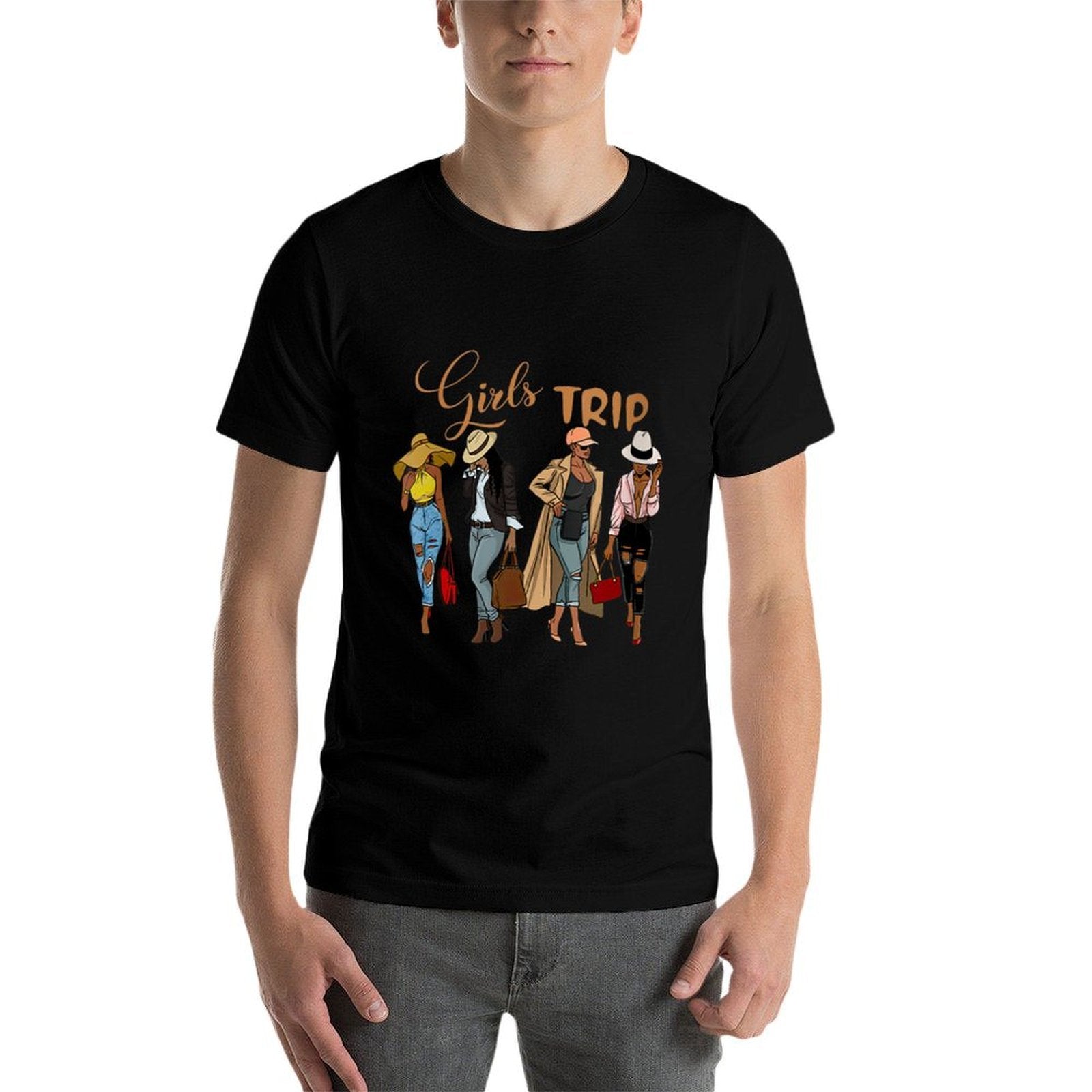 Womens Girls Trip Black Women Queen-Melanin African American Pride  Vintage-inspired T-Shirt