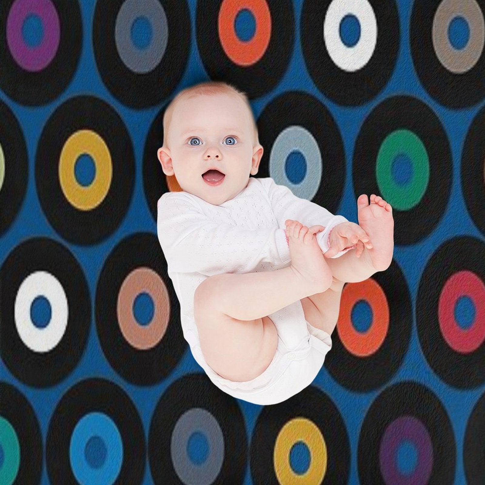 VINYL Blue Easy Care Throw Blanket