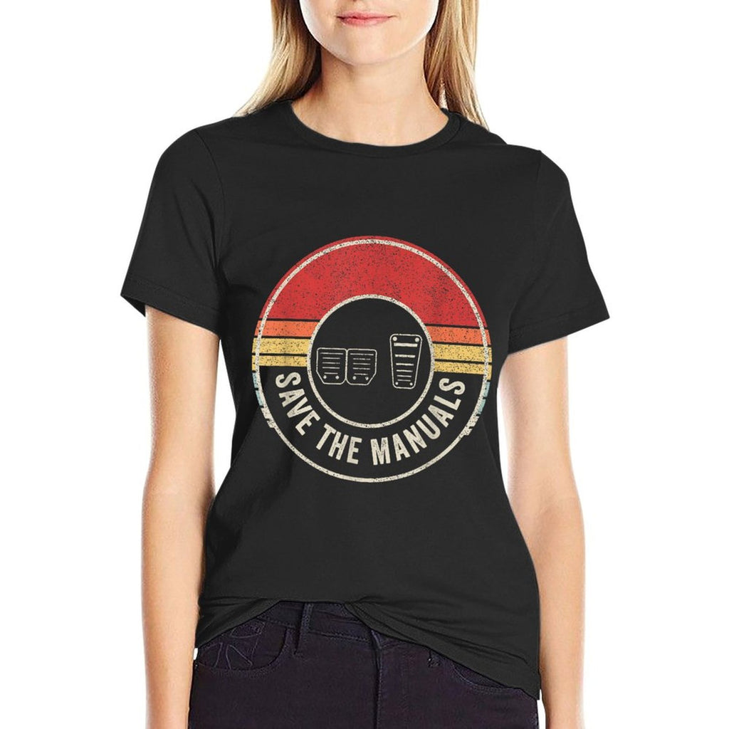 Car Lover Gift Vintage Retro Save The Manuals Stick Shift  Quick-drying T-Shirt