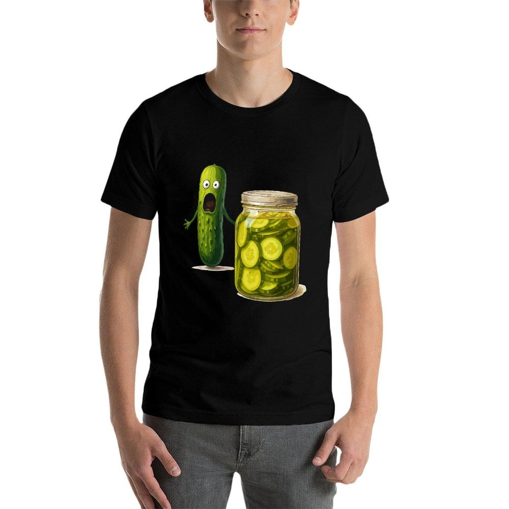 Funny Screaming Pickle Cucumber Jar Joke  Relaxed-fit T-Shirt