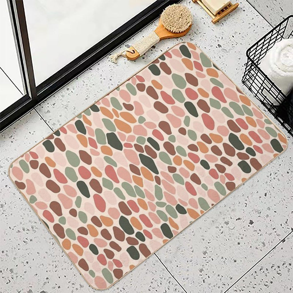 Snake Scales Pattern 03 - Floral Palette  Fade-Resistant Bath Mat