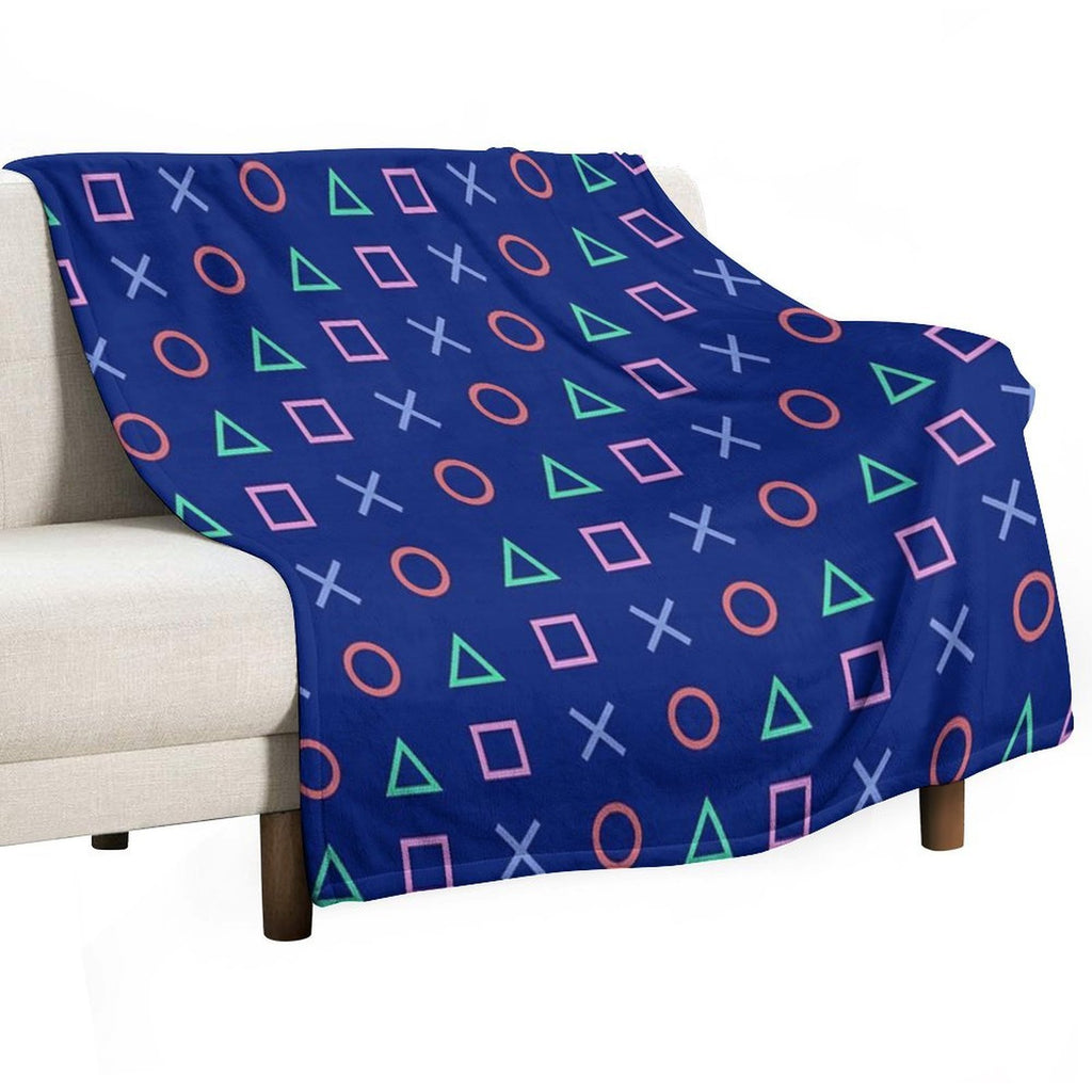 Blue Madness Playstation Controller Buttons Icon All-season Throw Blanket