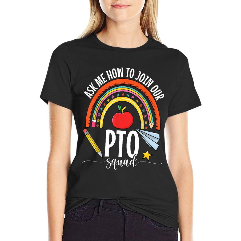 PTO Crew Parent Teacher Organization Parent School Volunteer Men Women Kids  Oversized Silhouette T-Shirt