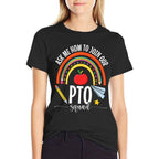 PTO Crew Parent Teacher Organization Parent School Volunteer Men Women Kids  Oversized Silhouette T-Shirt