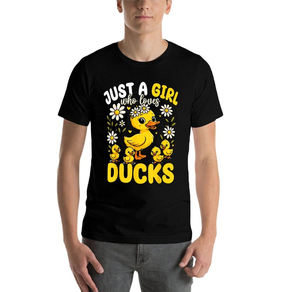 Cute Duck Lover Girls Kids Just A Girl Who Loves Ducks  Trendy Pattern T-Shirt