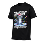 Trashin Through The Snow Funny Christmas Raccoon Holiday  Durable T-Shirt