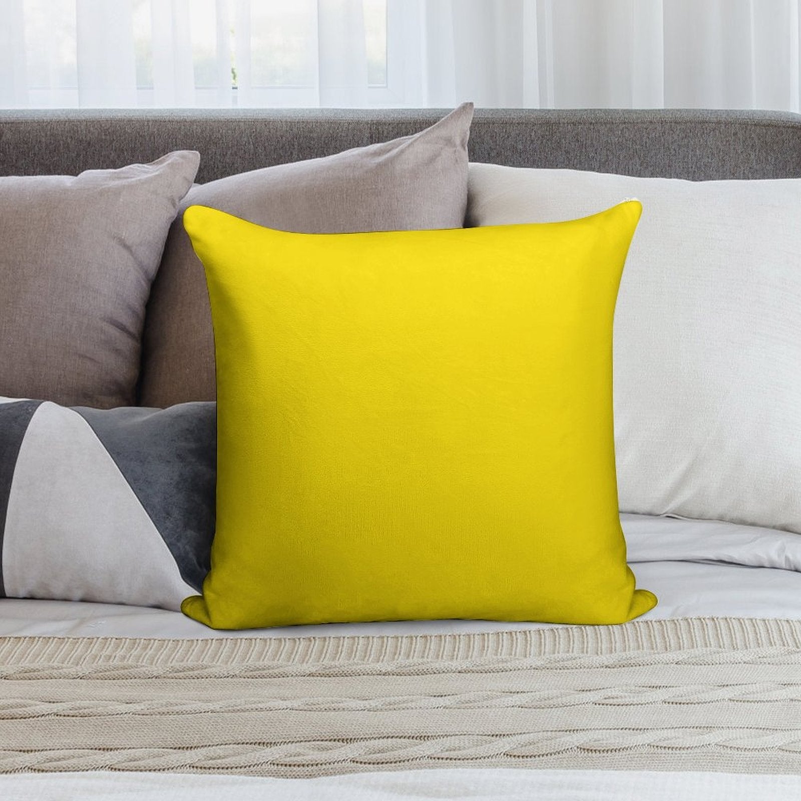 VERY VIVID YELLOW - THE VERY VIVID RANGE- 100 SHADES OF YELLOW ON OZCUSHIONS Soft Style Accent Throw Pillow