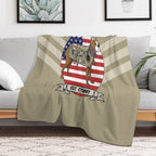 Sergeant Stubby Dog Hero of World War I Beige And Stripes Velvety-soft Throw Blanket