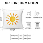 Brushed Watercolor Painted Sun Soft Washable Throw Pillow