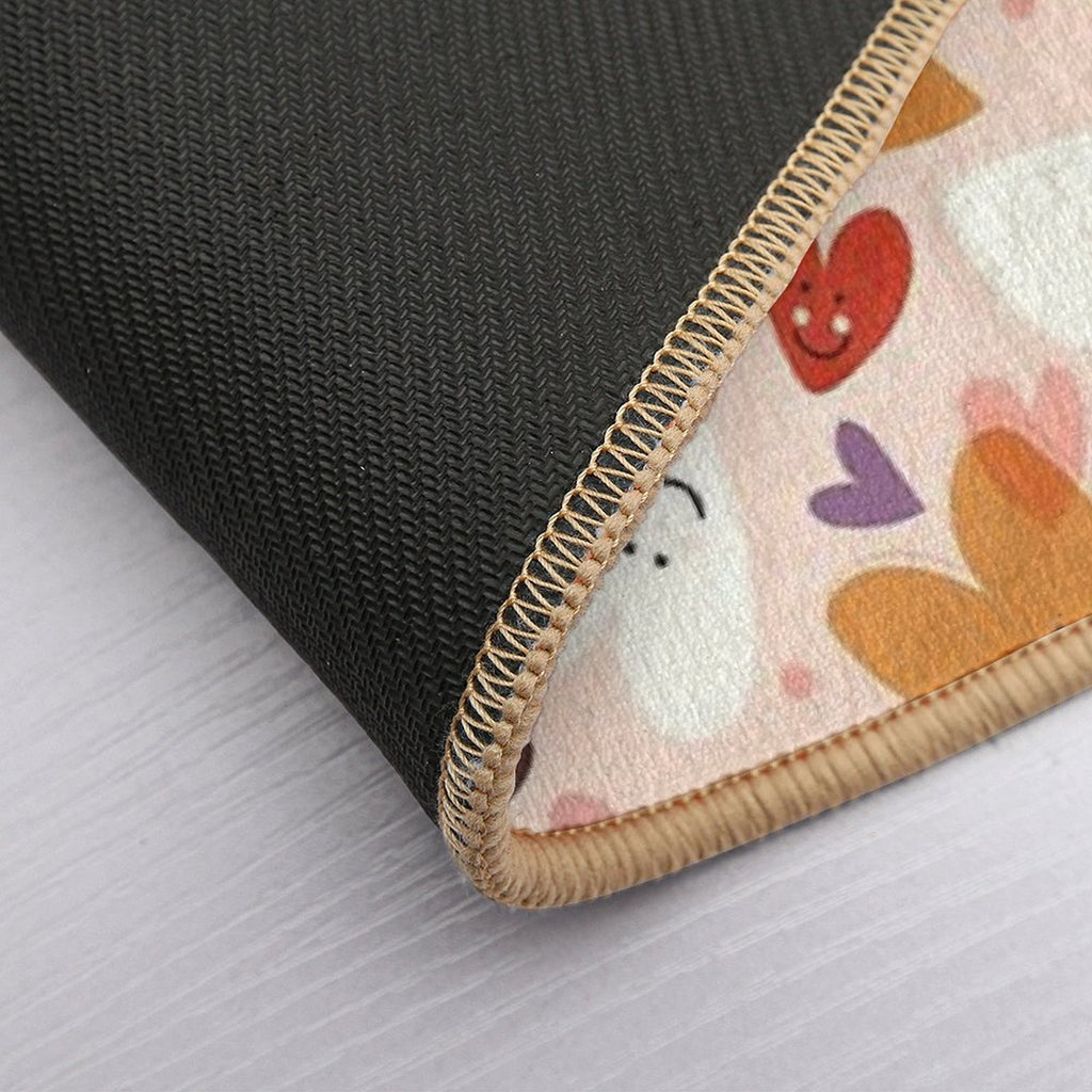 Cute Smiling Hearts Pattern  Fade-Resistant Bath Mat