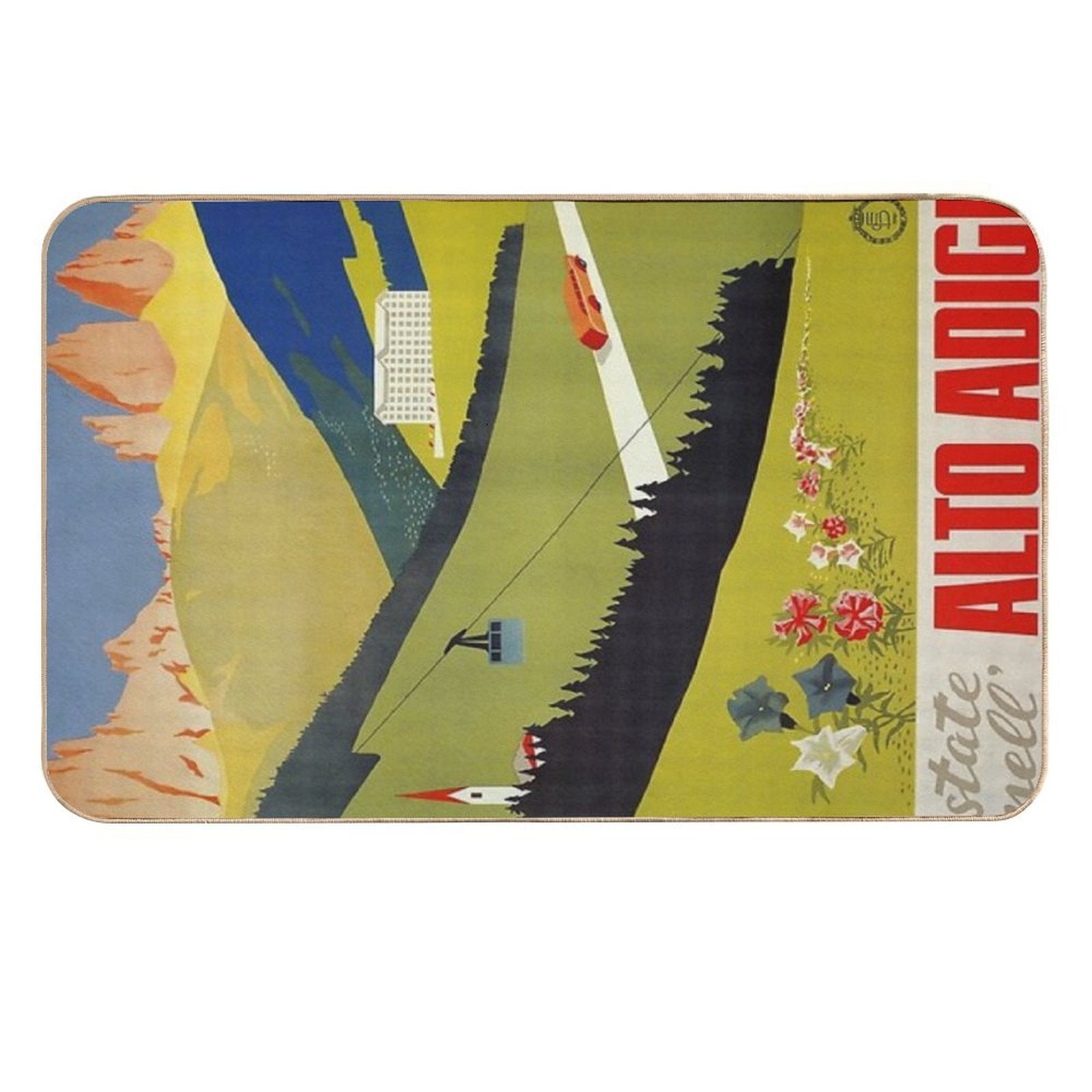 Vintage Alto Adige South Tirol Italian Travel Ad  Anti-Trip Bath Mat