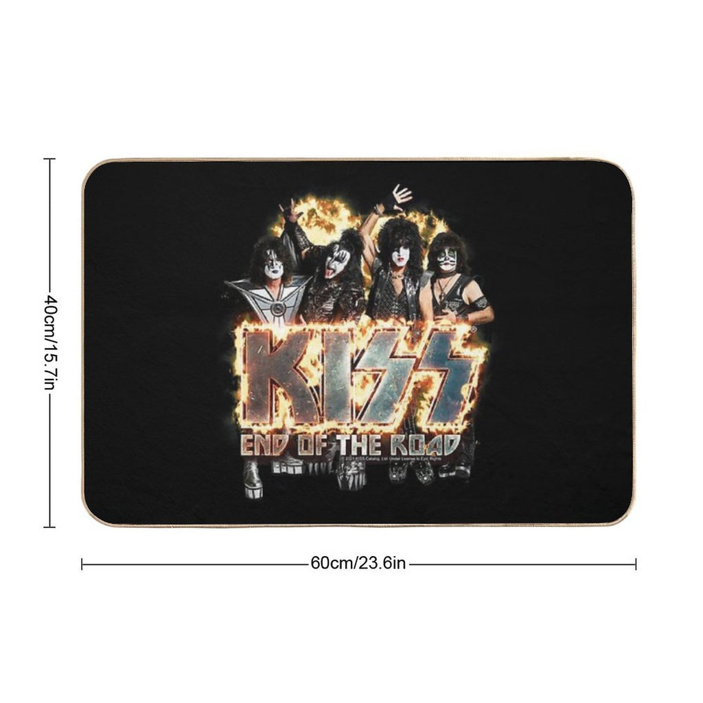 KISS ® The Band - End of The Road on Fire Logo  Absorbent Bath Mat