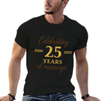 Funny 25 Years of Marriage 2000 25th Wedding Anniversary  Vintage-inspired T-Shirt