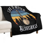 Life Is Better with Bluegrass (Banjo) Versatility Throw Blanket