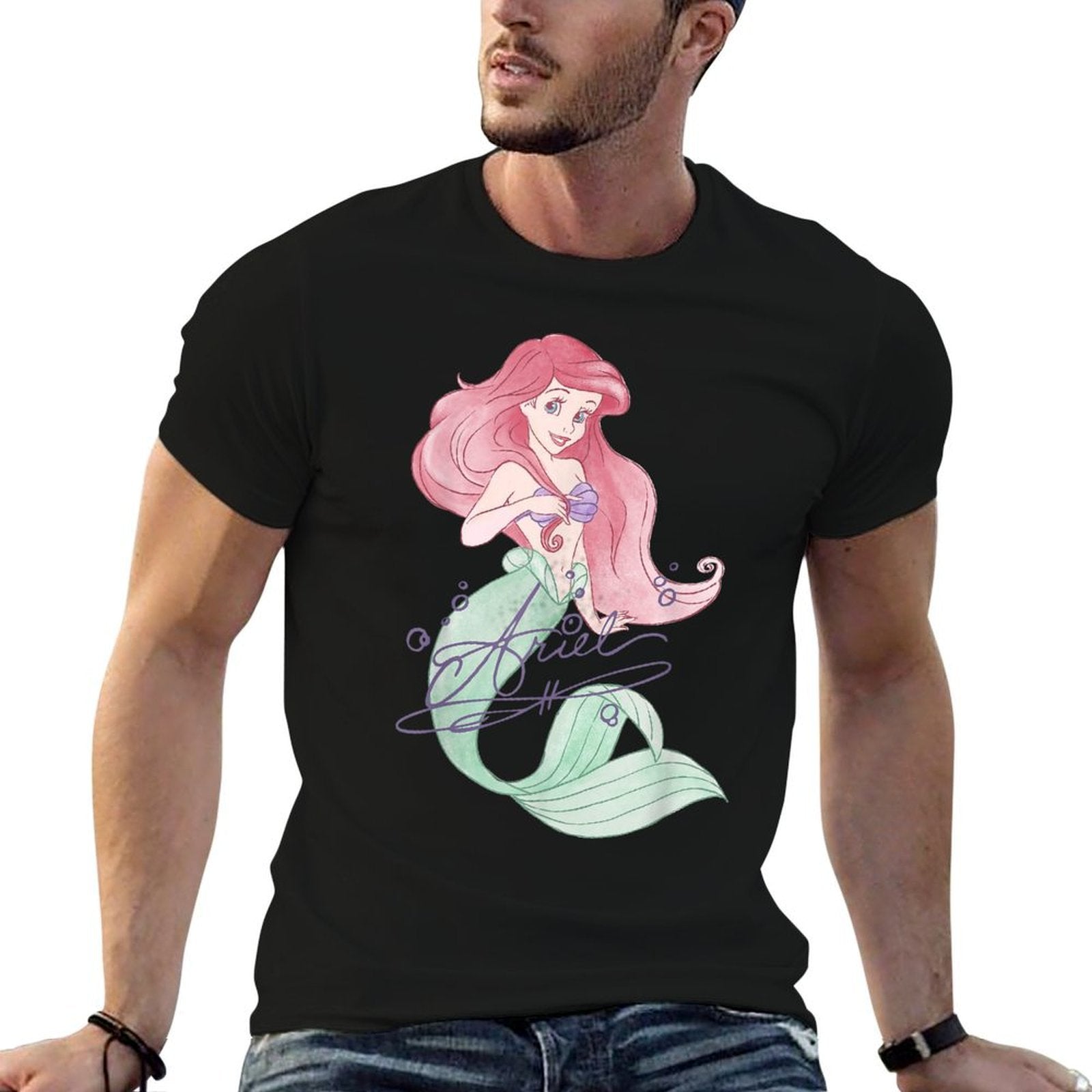 Disney The Little Mermaid Ariel Signed Portrait  Graphic-printed T-Shirt