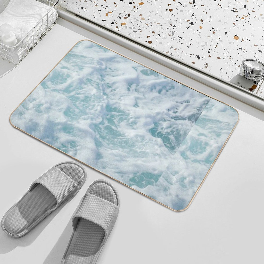 White Ocean, Blue Ocean, Ocean  Eco-Friendly Bath Mat