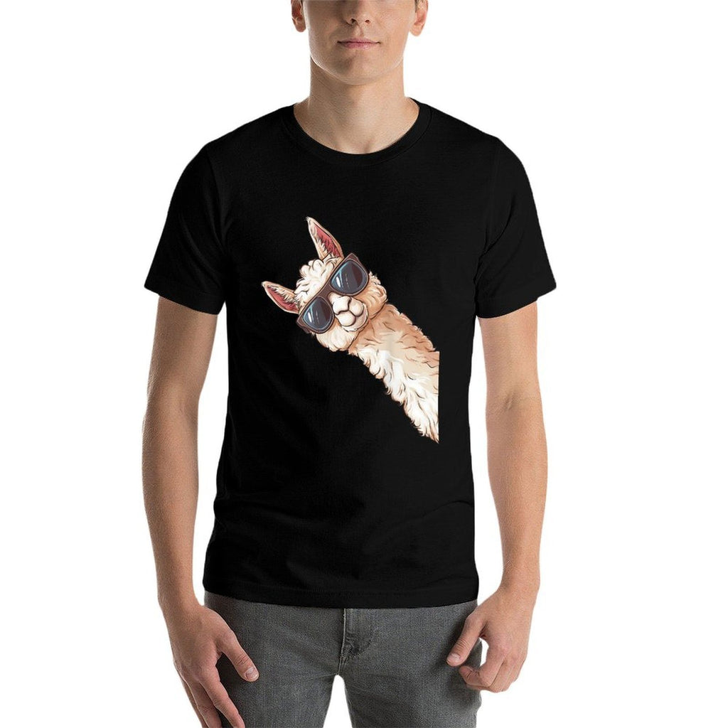 Llama Alpaca Lama Sunglasses  Easy-care T-Shirt