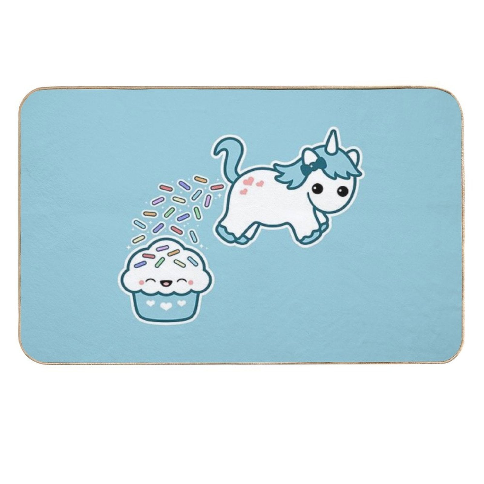 Sprinkle Poo Blue  Long-Lasting Bath Mat