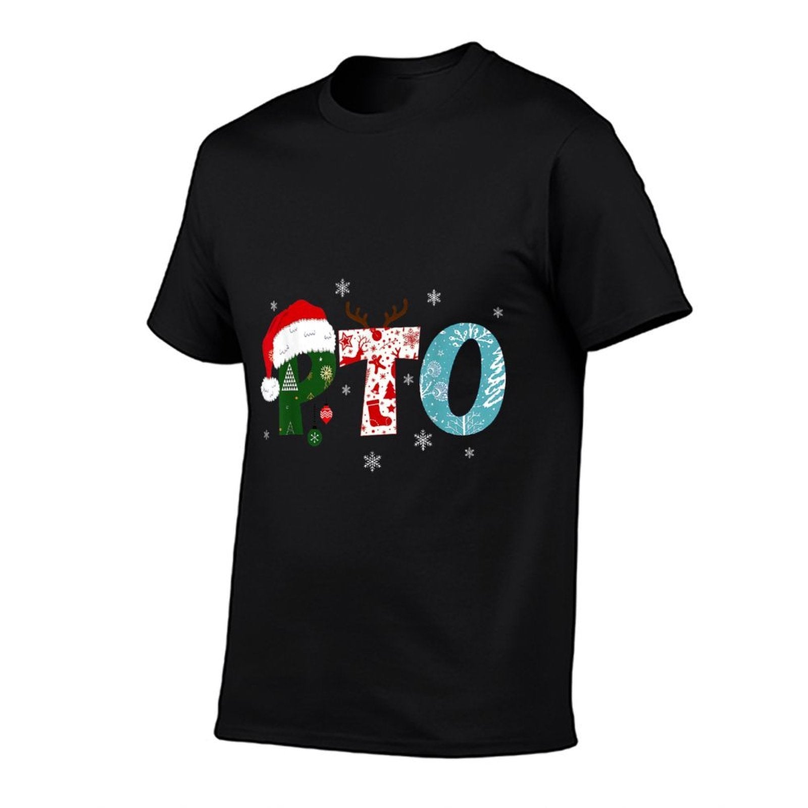 PTO Santa Hat Reindeer Parent Teacher Organization Christmas  Classic T-Shirt